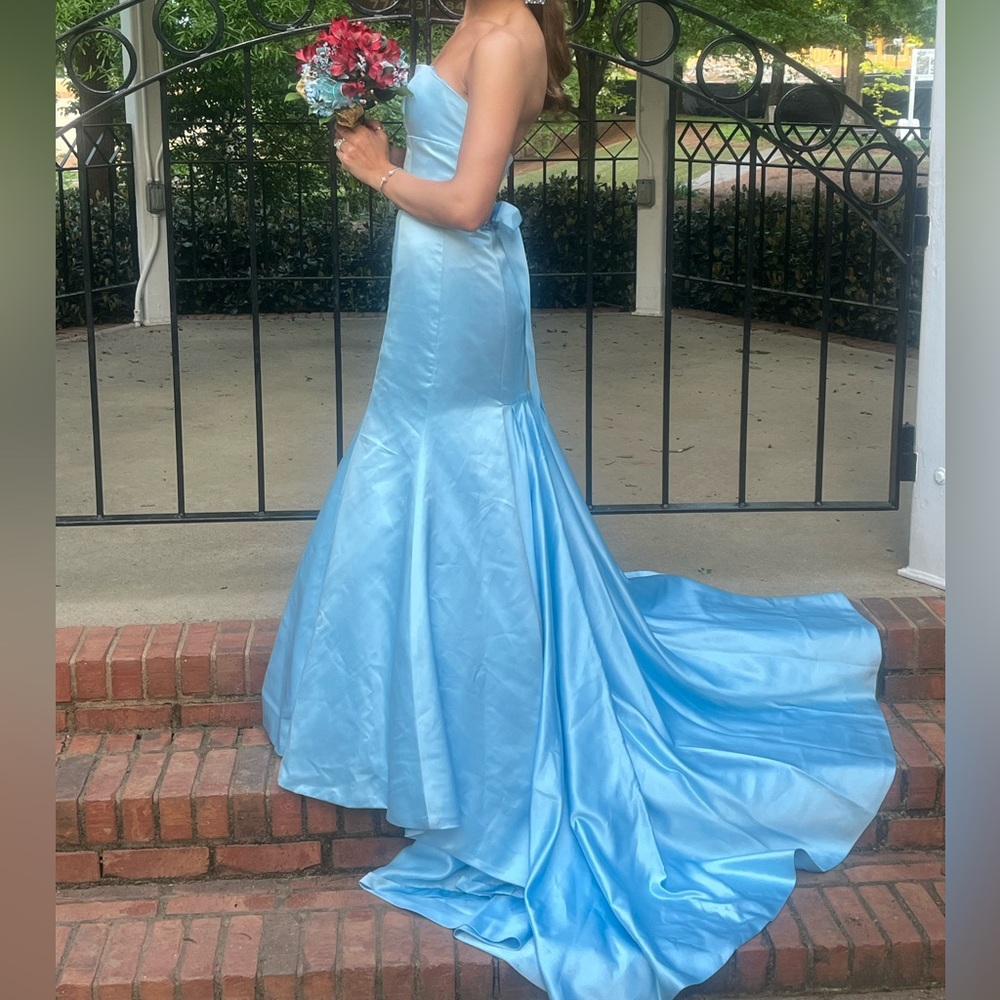 Sherri Hill Cinderella Blue, Strapless Mermaid Gown